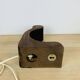 Brutalist lamp Temde Leuchten 1970s pine and glass globe