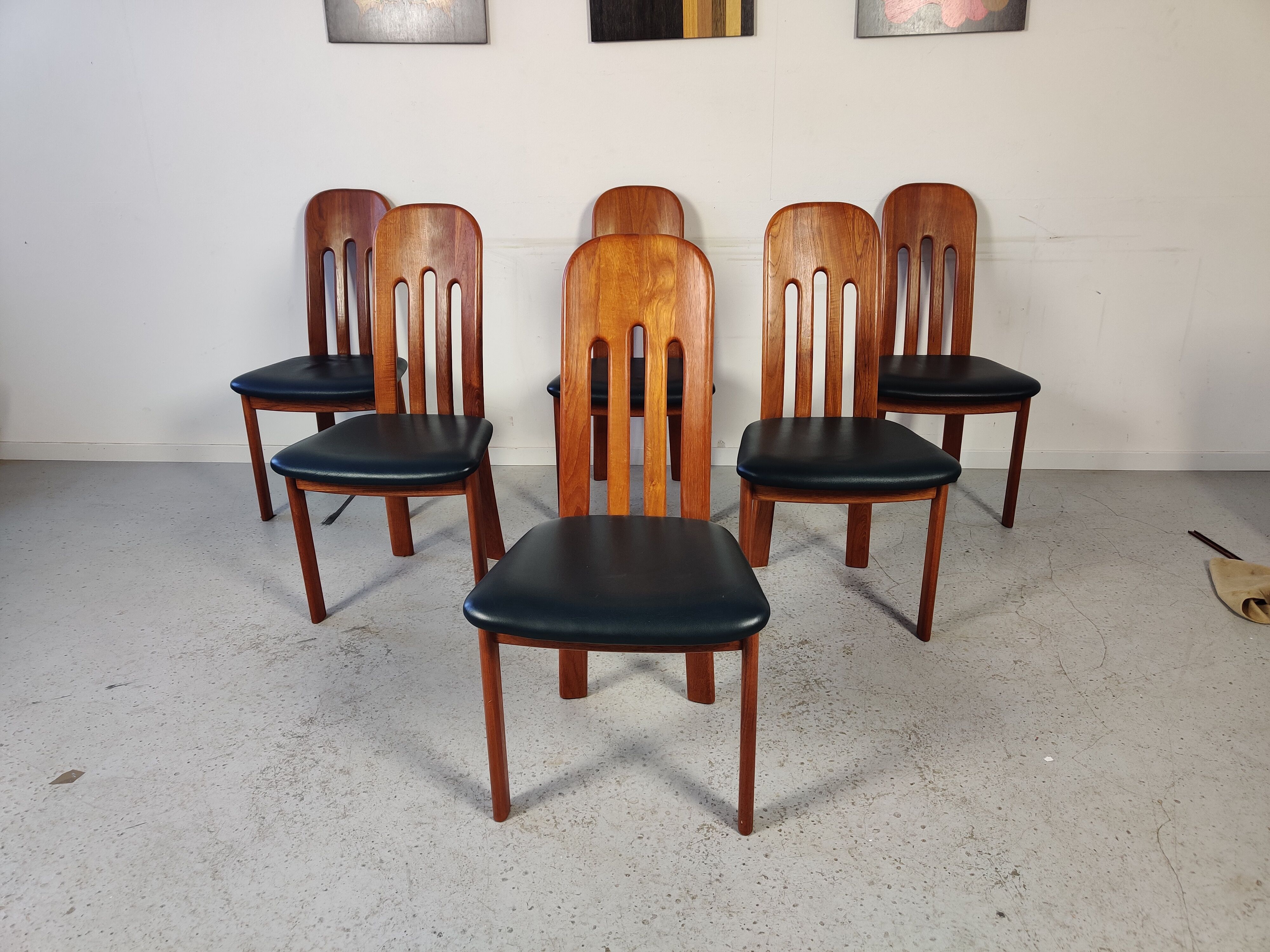 6 Scandinavian teak chairs from Ansager møbler, Denmark 1980s