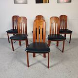6 Scandinavian teak chairs from Ansager møbler, Denmark 1980s