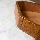 Jewelry box french craft work vintage 60 oak blond lily flower