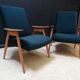 Pair of vintage Czech armchairs (Jiroutek), art deco style, 1960