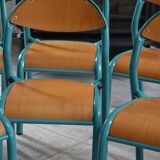 6 vintage blue children's chairs