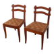 Pair of oak rush chairs