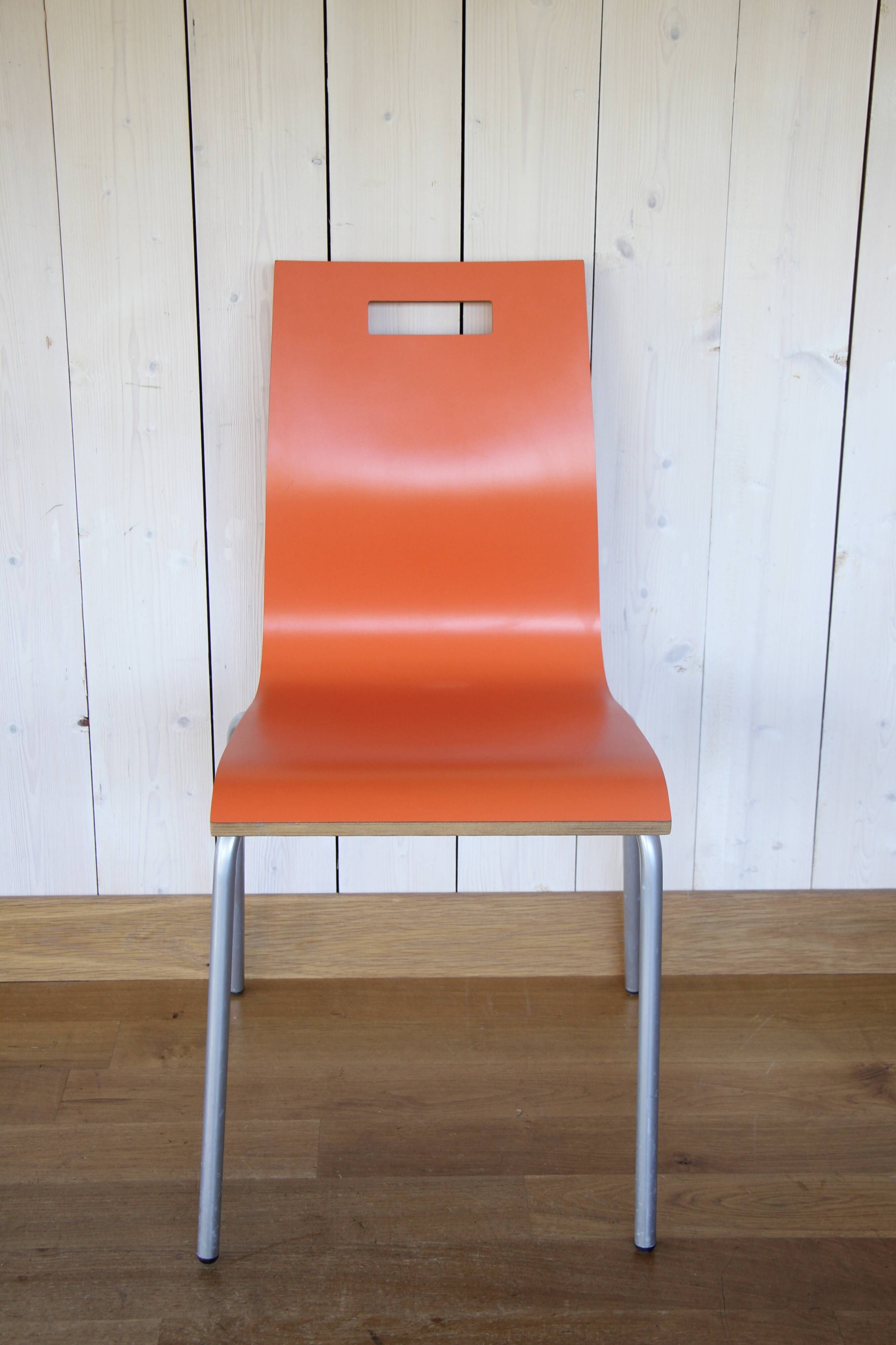 Set of 8 vintage metal and wood chairs