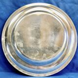 Round semi-hollow plate silver-plated Gallia Christofle Malmaison Empire