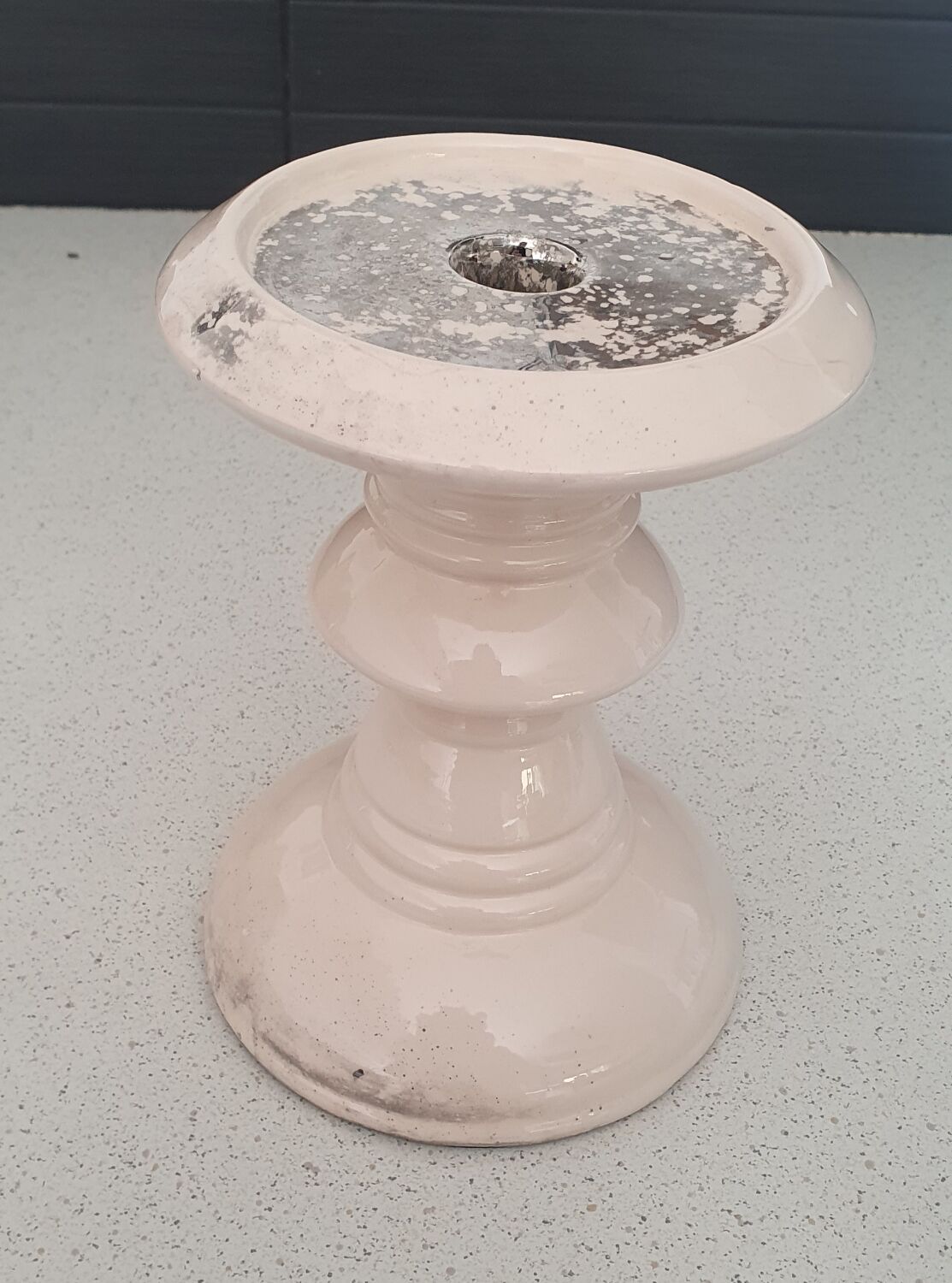 Large porcelain candle holder