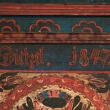 Ancienne malle peinte à la main datée de 1847 #22