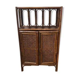 Shelf in rattan and bamboo