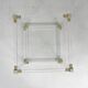 Hollywood Regency coffee table plexiglass, glass, brass, 1970s