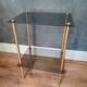 Smoked glass side table or pedestal table from the 70s
