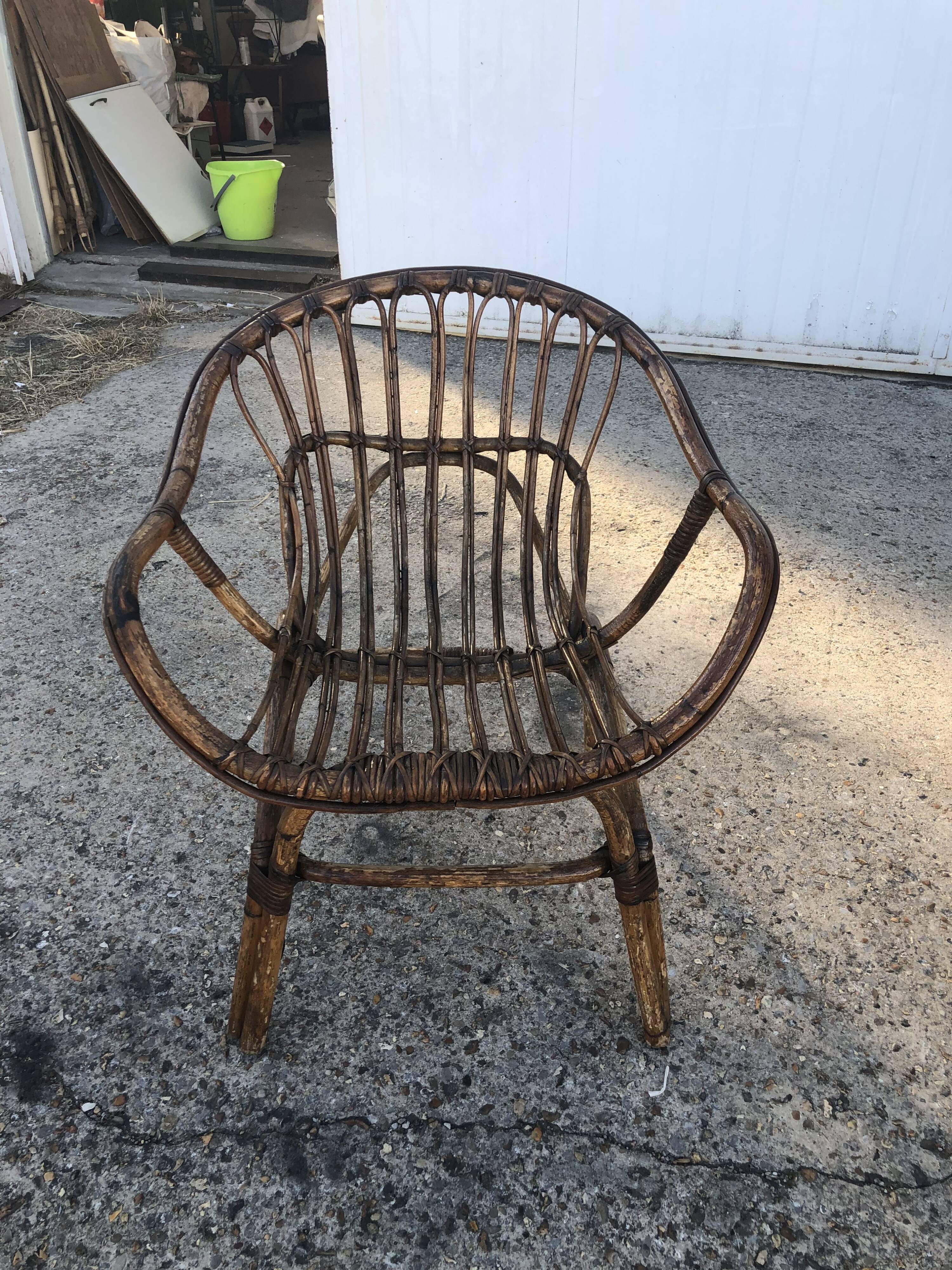Vintage rattan armchair