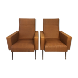 Pair of vintage leatherette armchairs from the 1960s