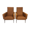 Pair of vintage leatherette armchairs from the 1960s