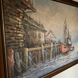 Painting of boats in the port by Florence