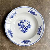 St Amand round hollow dish in blue earthenware