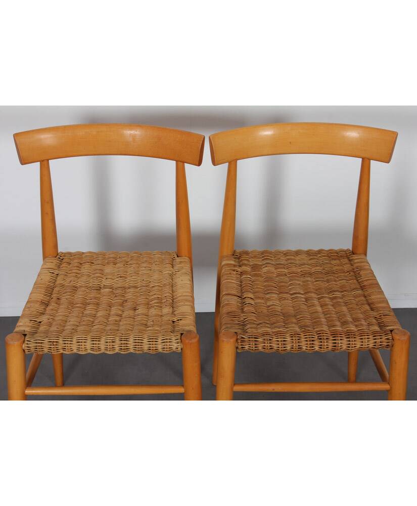 Set of 4 vintage wooden chairs produced by Krasna Jizba, 1960