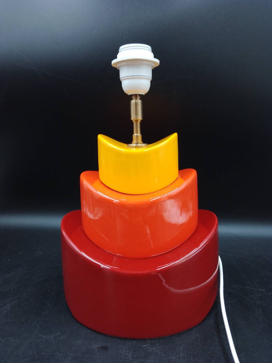 Kotska lamp model Gibus tricolor 1980 Memphis style Sun tangerine pepper