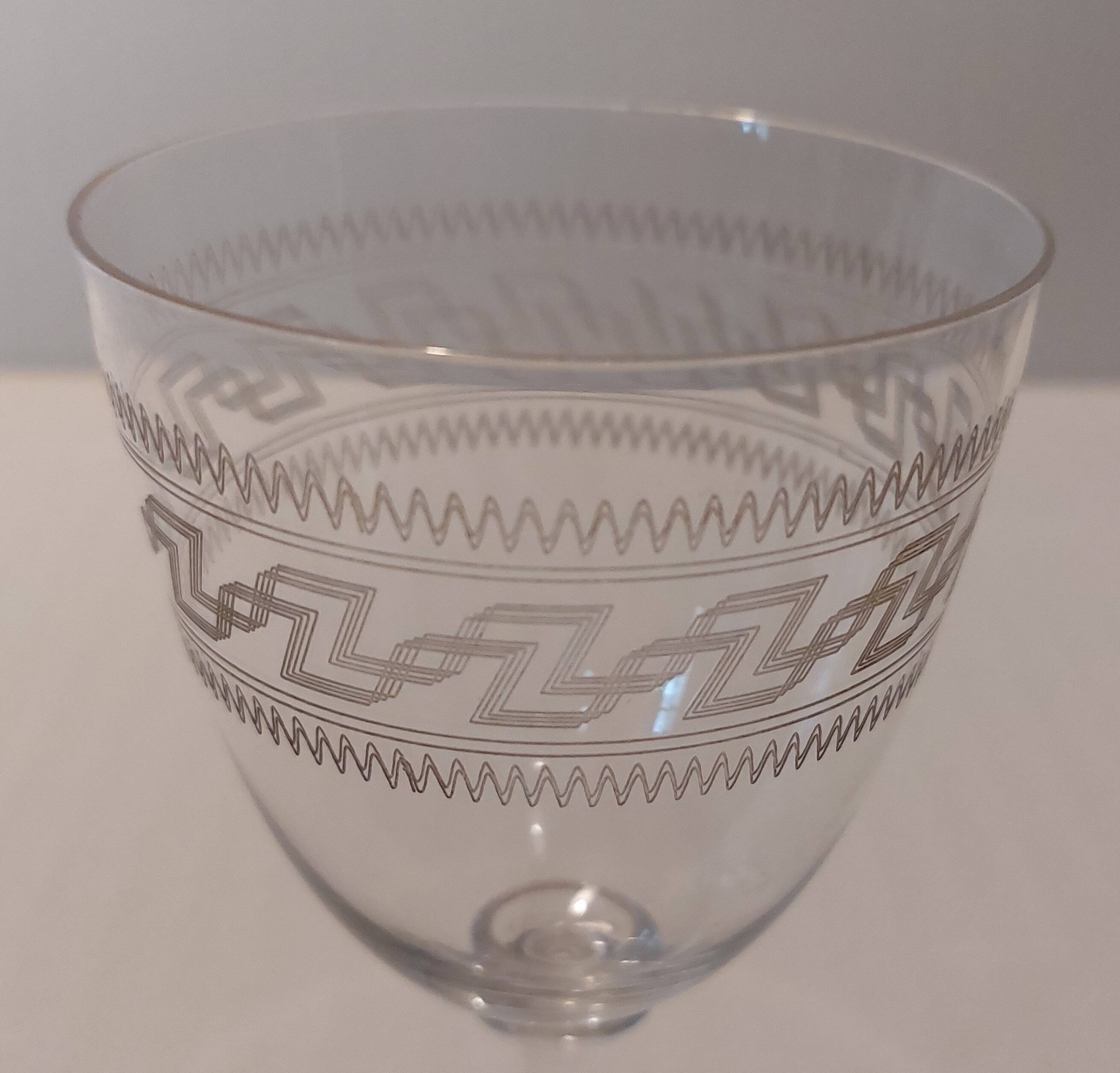 4 Blown crystal glasses