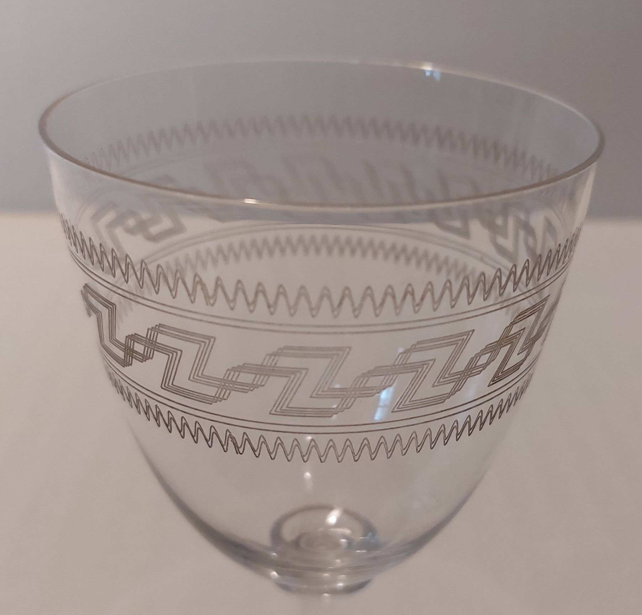 4 Blown crystal glasses