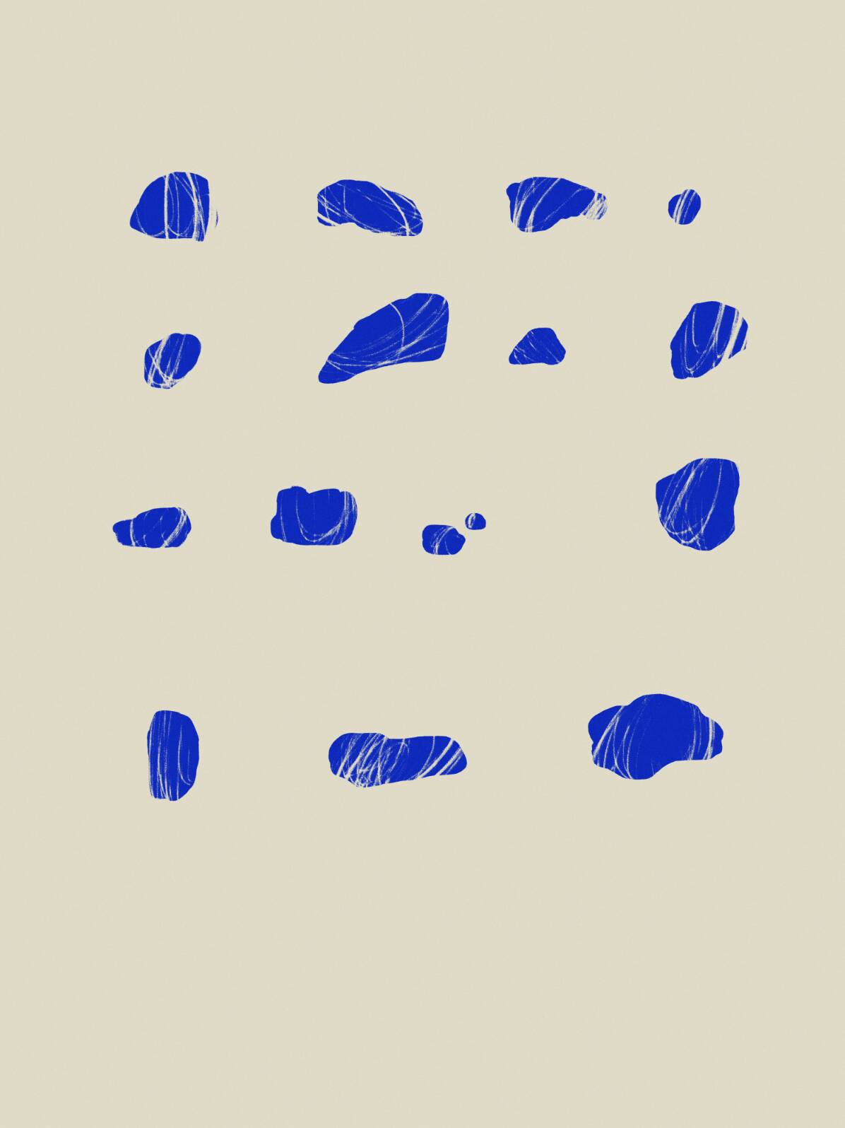 Impression giclée abstraite bleue, 50x70cm