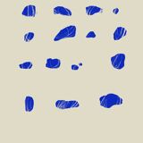Abstract blue giclee print, 50x70cm