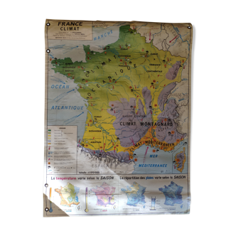 Map of France double-sided plastic mdi 1973