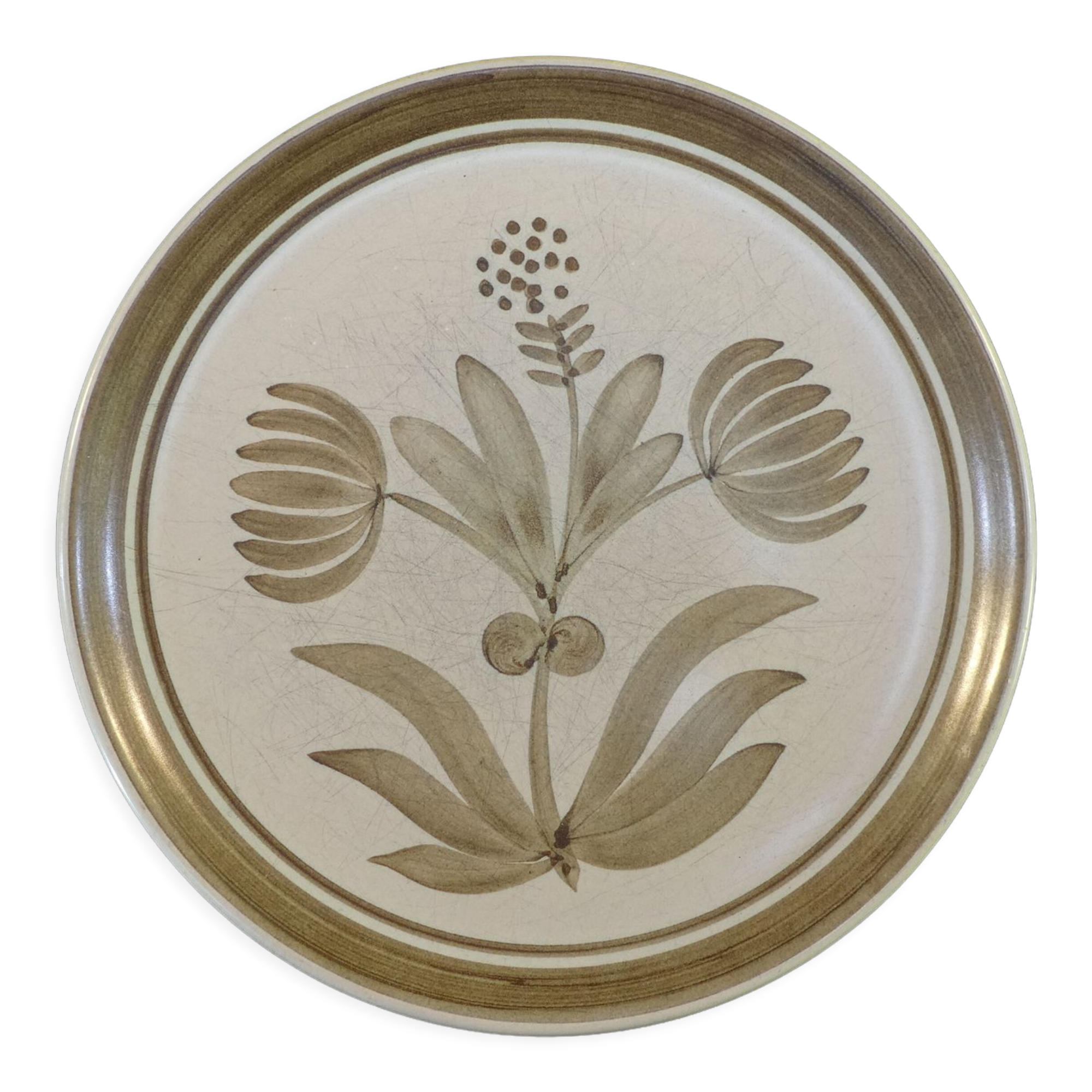 6 flat plates vintage flower decoration Lonchamp