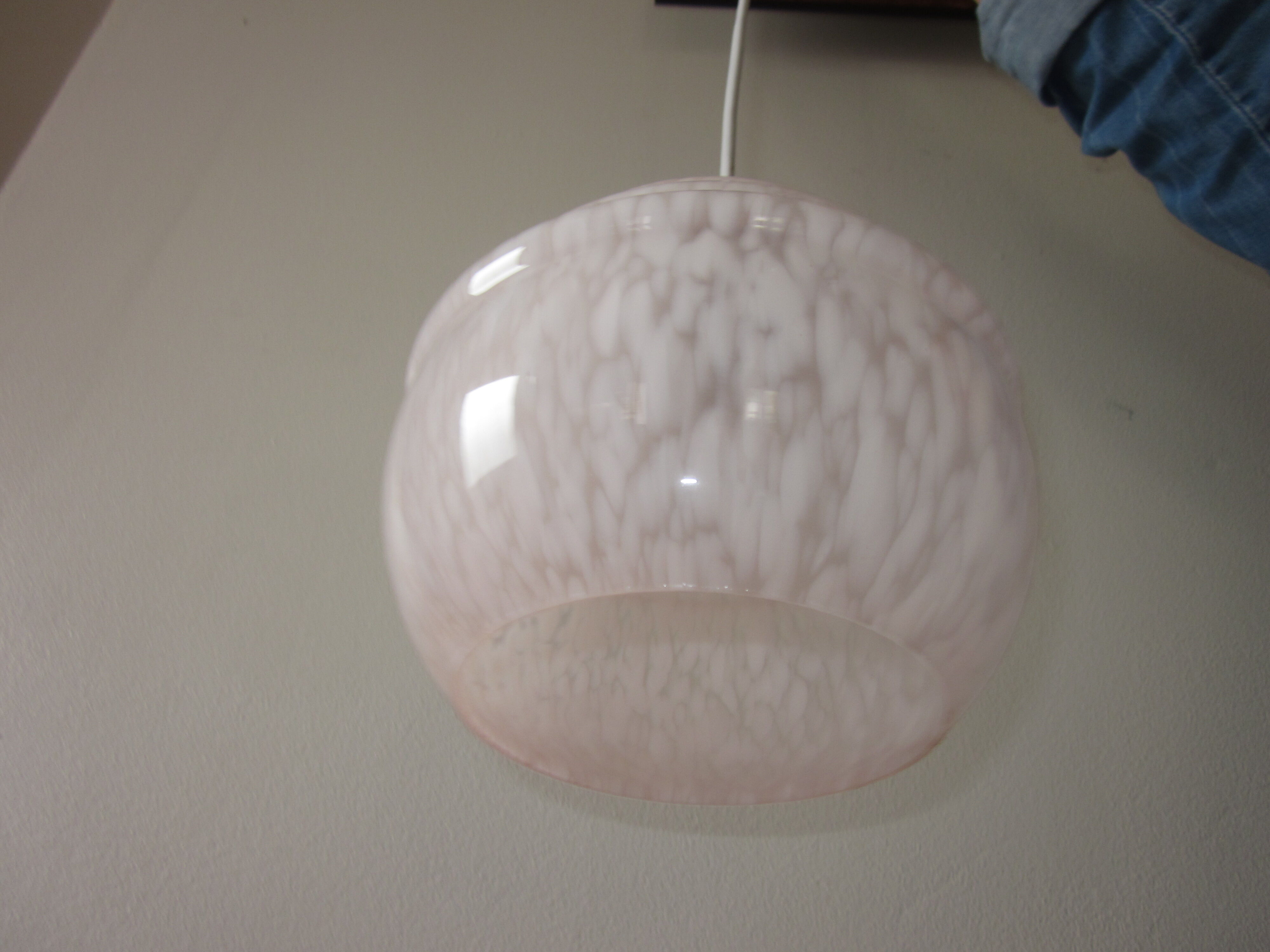 Pink clichy glass walk-in hanging