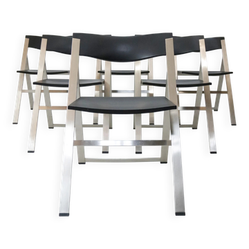 Set of six P08 folding chairs by Justus Kolberg for Tecno, Italy