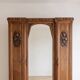 Art Deco wardrobe in solid wood with mirror