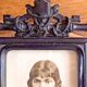 Old Napoleon III photo frame blackened hardened wood