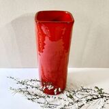 Large red glazed ceramic vase