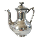 Théière Christofle, verseuse cafetière metal argenté XIXe art nouveau