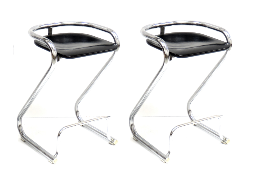 Tabourets de bar vintage en chrome conçus par Börger Lindau & Bo Lindekrantz pour Lammhults