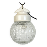 Lampe à Suspension Vintage en Porcelaine Blanche, 1970s