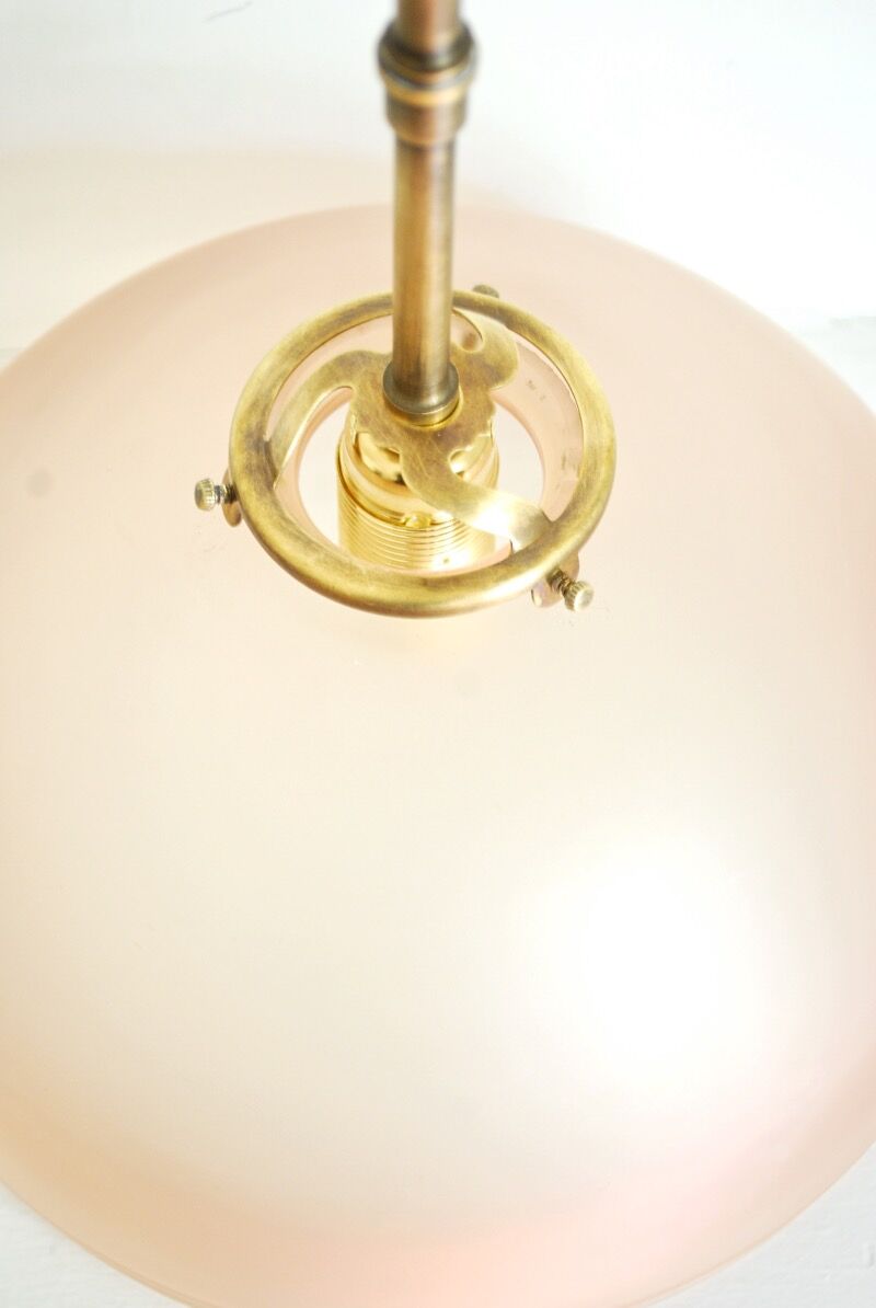 Salmon pink glass hanging