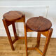 Pair of vintage pine top stools