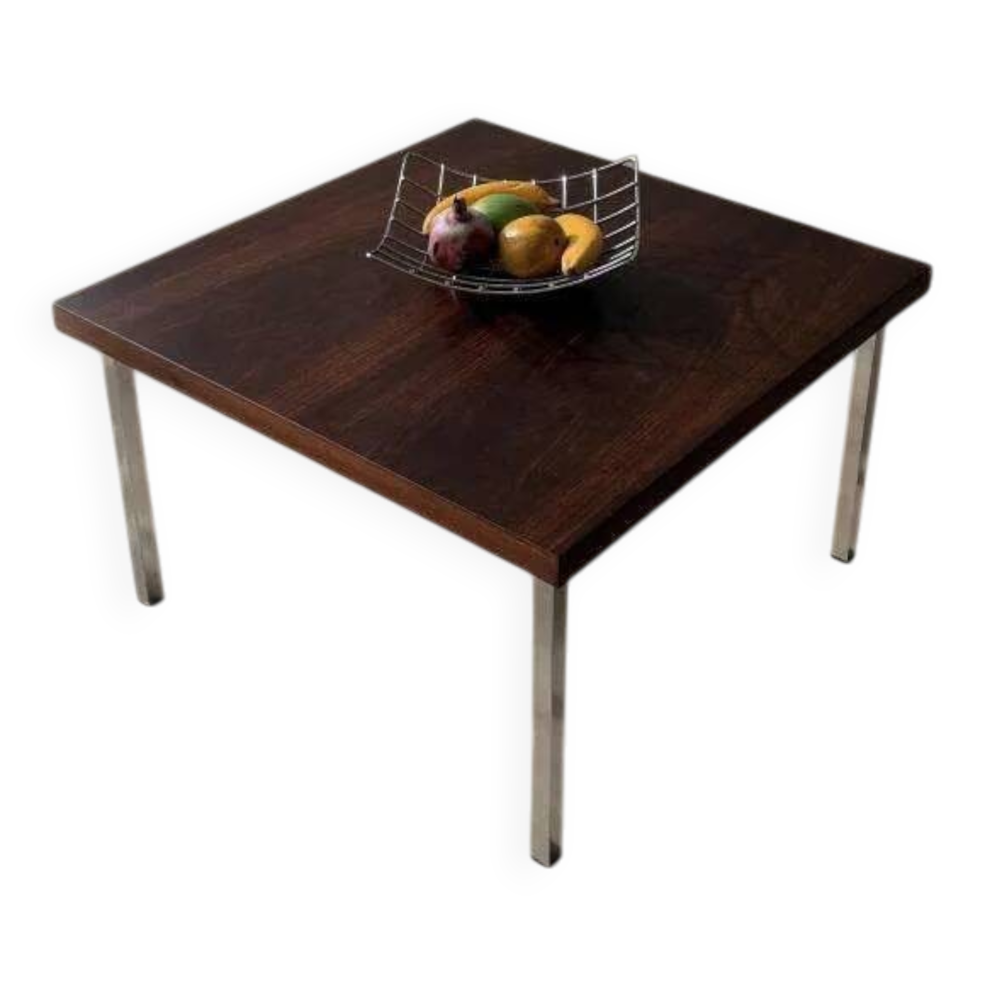Vintage rosewood coffee table chrome 1960s