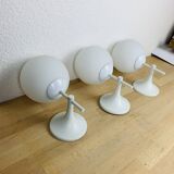 3 Max Bill wall lights for Temde in opaline, 1970s