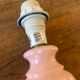 Antique lamp base in rose quartz