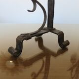 Brutalist candle holder to install or wall in blackened wrought iron blackened 40s 50s