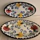 Pair of floral ravines in ancient earthenware Onnaing and CM Paris model Clovers