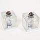 Set (2) of metal and ice glass 'cube' wall lights, Germany 1970s
