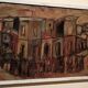 Oil on canvas "Funerals in Syracuse" by Ferruccio Ferri - Exhibition Gulf of La Spezia, 1940s