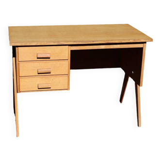 Bureau moderniste pieds compas années 50