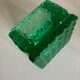 Green diamond cut glass ashtray 1980