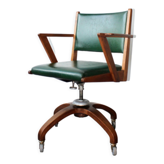 Fauteuil de bureau design Paul Vandenbulcke et Fred Sandra, fabriqué par De Coene, 1950