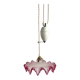 Opaline glass pendant light, frilly, rises and falls