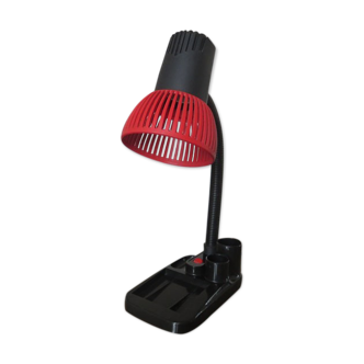 Red and black desk lamp with storage 80s era Memphis