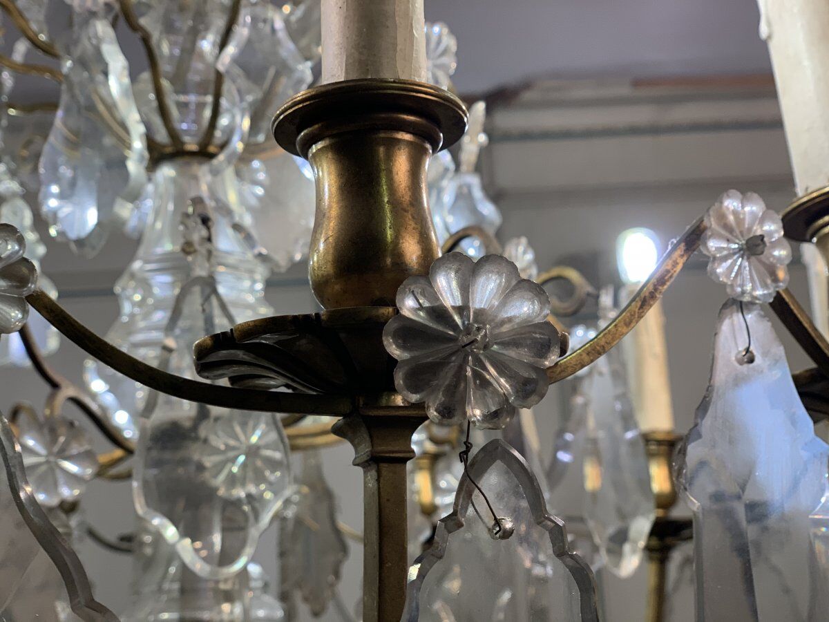 Crystal cut chandelier Louis XV style